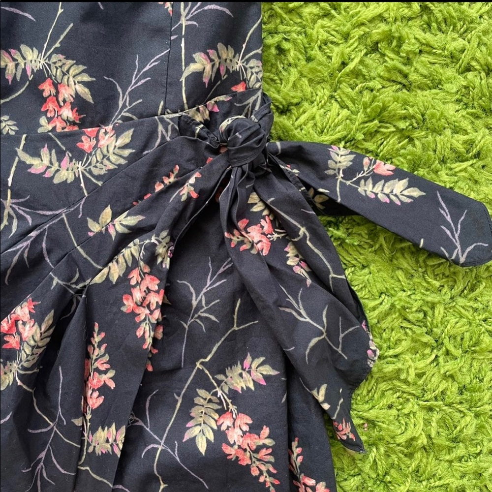 Rebecca Taylor Navy Floral Midi Dress - Picture 3 of 7